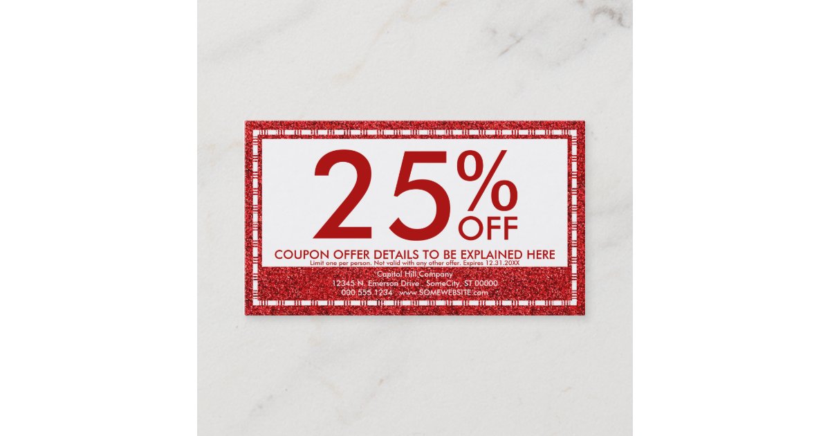 emo glitter coupon card Zazzle