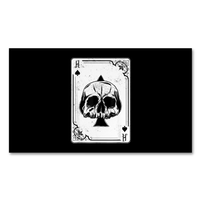 Emo Gothic And Punk Ace of Spades Poker Game Business Card Magnet (Front)