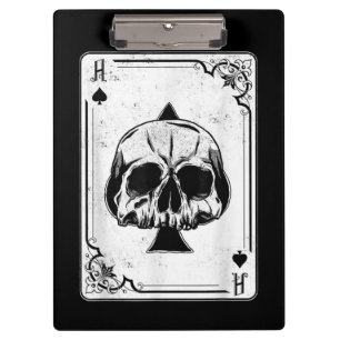 Emo Gothic And Punk Ace of Spades Poker Game Clipboard