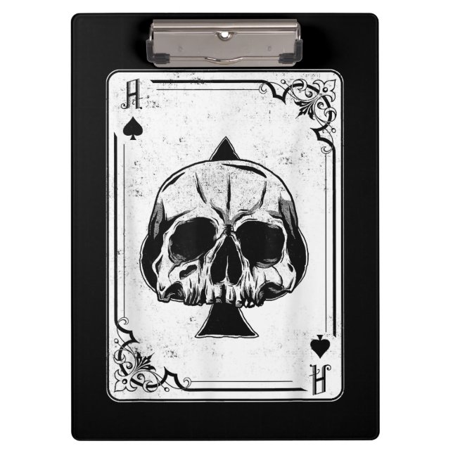 Emo Gothic And Punk Ace of Spades Poker Game Clipboard (Front)