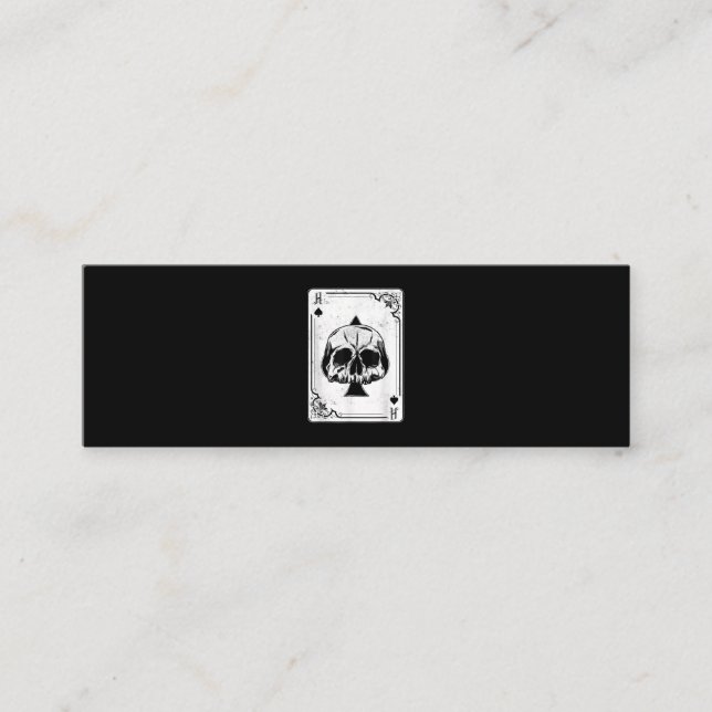 Emo Gothic And Punk Ace of Spades Poker Game Mini Business Card (Front)
