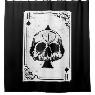 Emo Gothic And Punk Ace of Spades Poker Game Shower Curtain