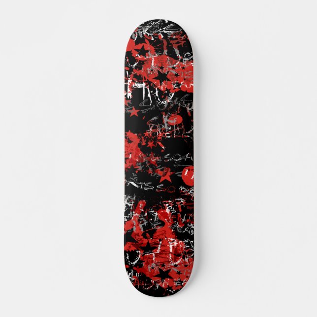 Emo Graffiti Red Skateboard (Front)