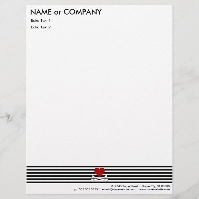 emo heart and crossbones letterhead (Front)