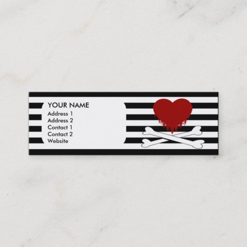 emo heart and crossbones business card template