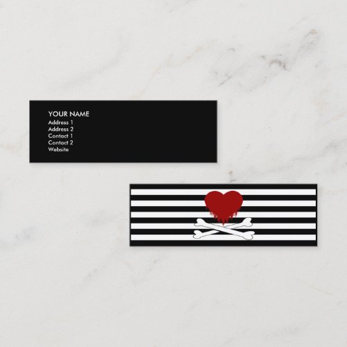 emo heart and crossbones. (see back) business card template