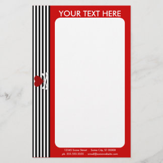 emo heart and crossbones stationery