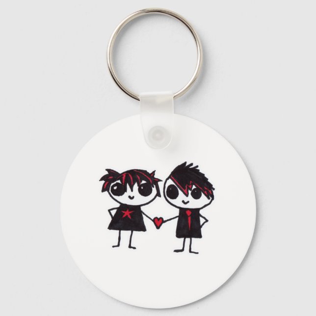 Emo in love keychain (Front)