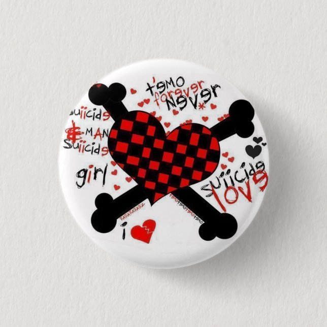 emo/love pinback button (Front)