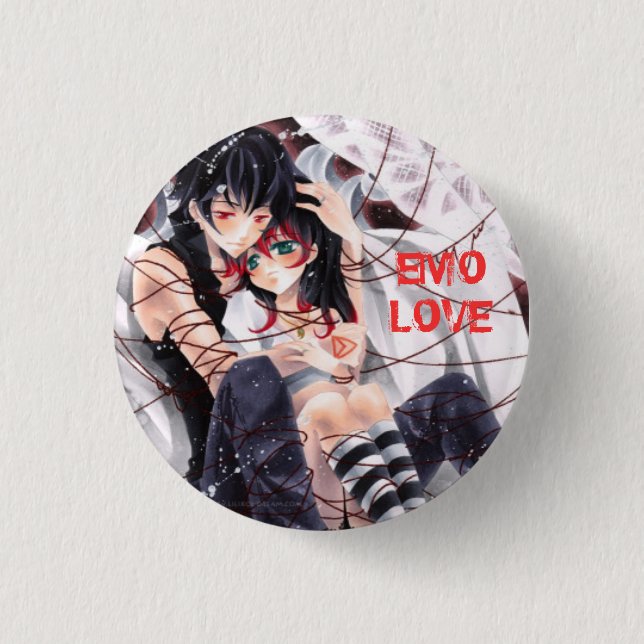 Emo love pinback button (Front)