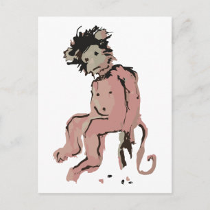 emo monkey ink postcard
