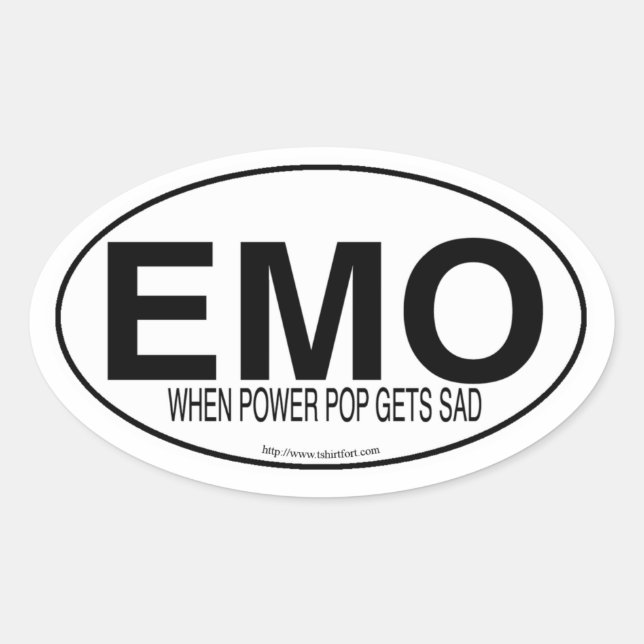 Emo Music Euro Oval Decal Style Slogan  Sticker (Front)