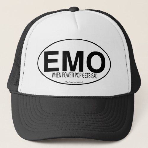 Emo Music Fun Euro Oval Decal Style Slogan  Trucker Hat