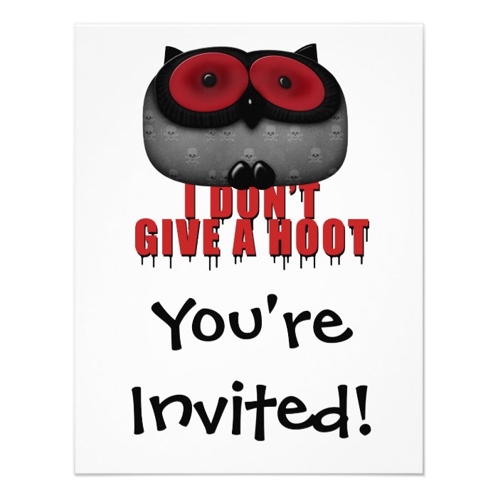 emo owl dont give a hoot personalized invite