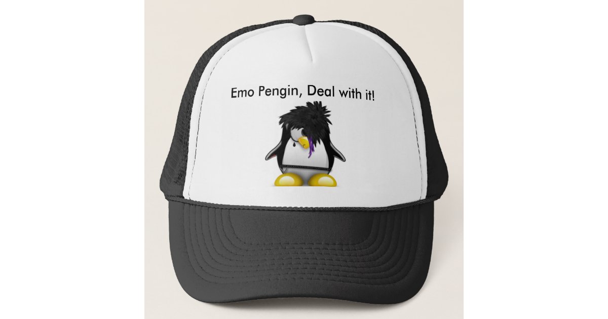 Emo penguin, Emo Pengin, Deal with it! Trucker Hat