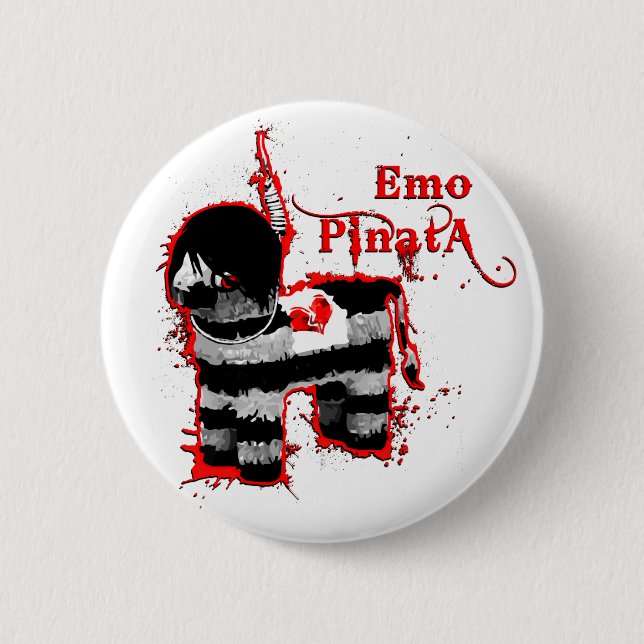 emo pinata pinback button (Front)