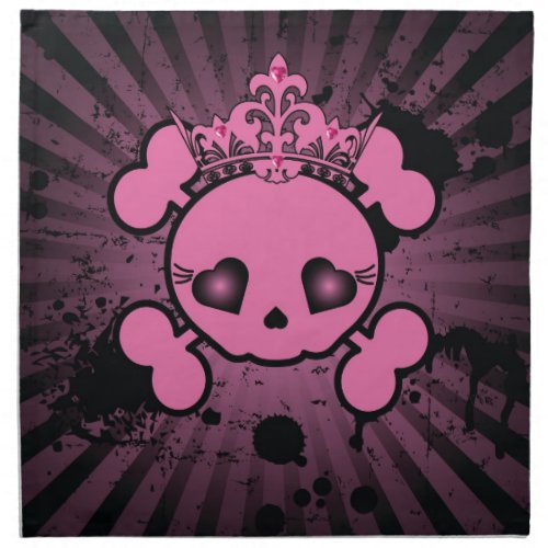 EMO Pink Skull Crossbones Girly Pirate Napkins