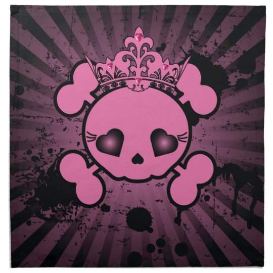 EMO Pink Skull Crossbones Girly Pirate Napkins