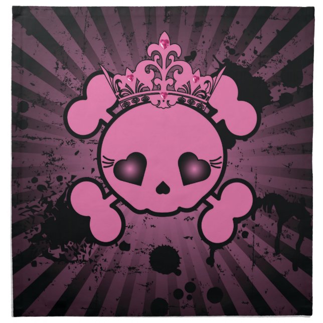 EMO Pink Skull Crossbones Girly Pirate Napkins (Front)