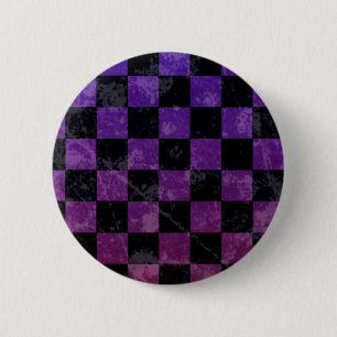 Emo punk checkerboard pinback button