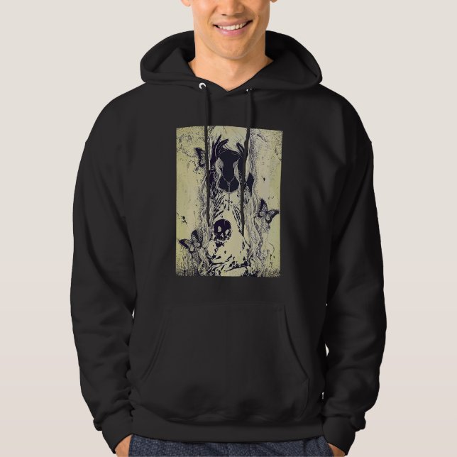 Emo punk graphic  womens summer graphic skull butt hoodie (Front)