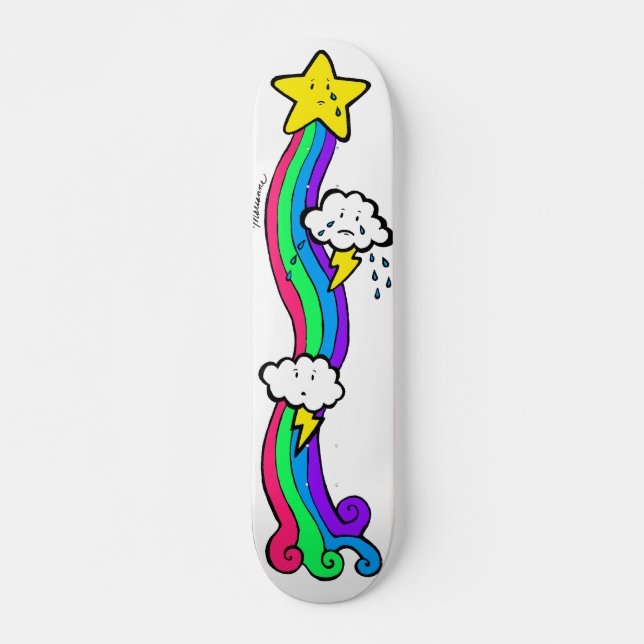 Emo Rainbow Custom Skateboard Deck (Front)