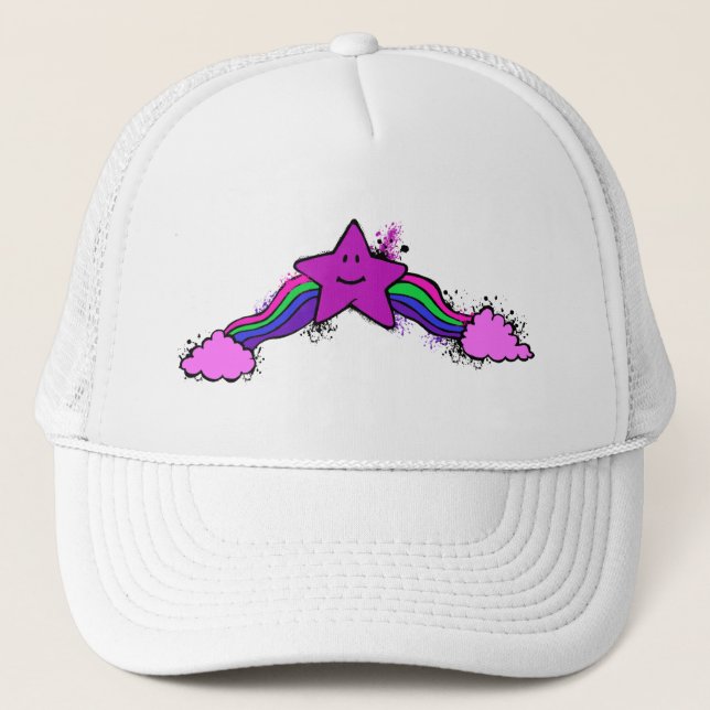 Emo Rainbow Star Trucker Hat (Front)