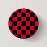 Emo Red & Black Checkerboard Button