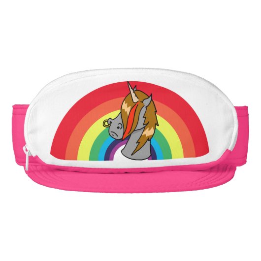 Emo Screamo Unicorn with a rainbow! Visor (Front)