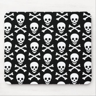Emo Skull & Bones Pattern Mouse Pad