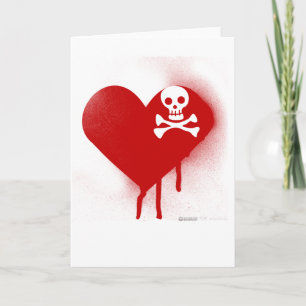 Emo Skull Heart Anti Valentines Day - Rock Grunge Holiday Card