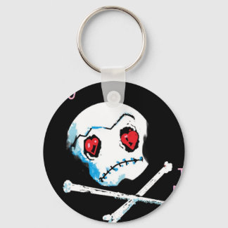 Emo Skulls & Hearts : "I love you death" accessory Keychain