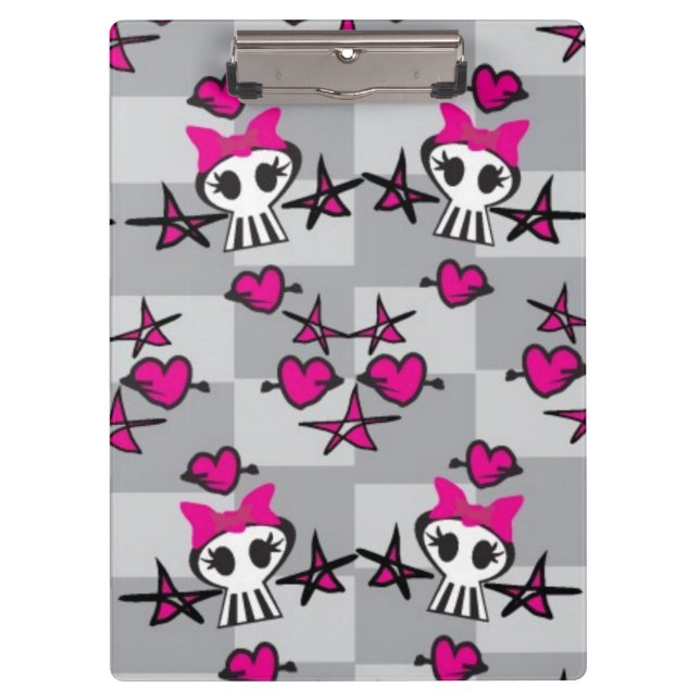Emo Skulls Pattern Clipboard (Front)