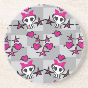 Emo Skulls Pattern Coaster