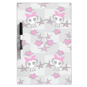 Emo Skulls Pattern Dry Erase Board
