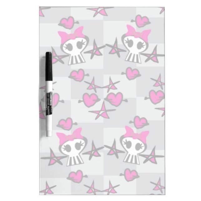Emo Skulls Pattern Dry Erase Board (Front)