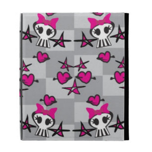 Emo Skulls Pattern iPad Case