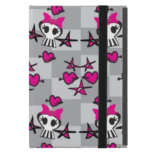 Emo Skulls Pattern iPad Mini Case (Front Closed)