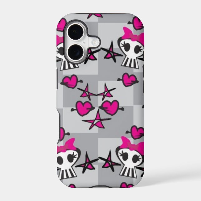 Emo Skulls Pattern Iphone Case (Back)