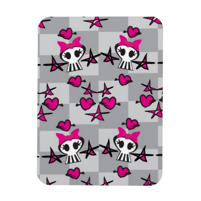 Emo Skulls Pattern Magnet (Vertical)