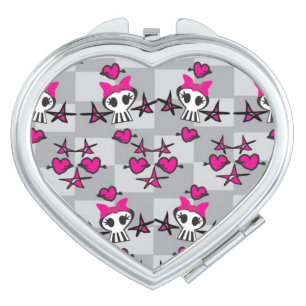 Emo Skulls Pattern Mirror For Makeup