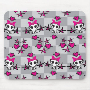 Emo Skulls Pattern Mouse Pad