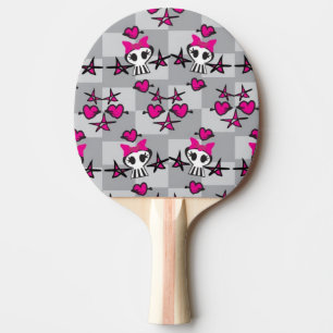 Emo Skulls Pattern Ping-Pong Paddle