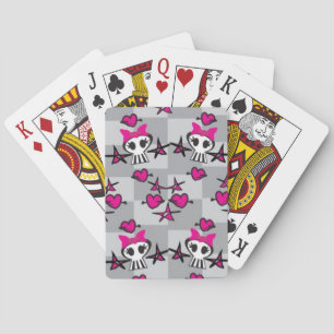 Emo Skulls Pattern Poker Cards
