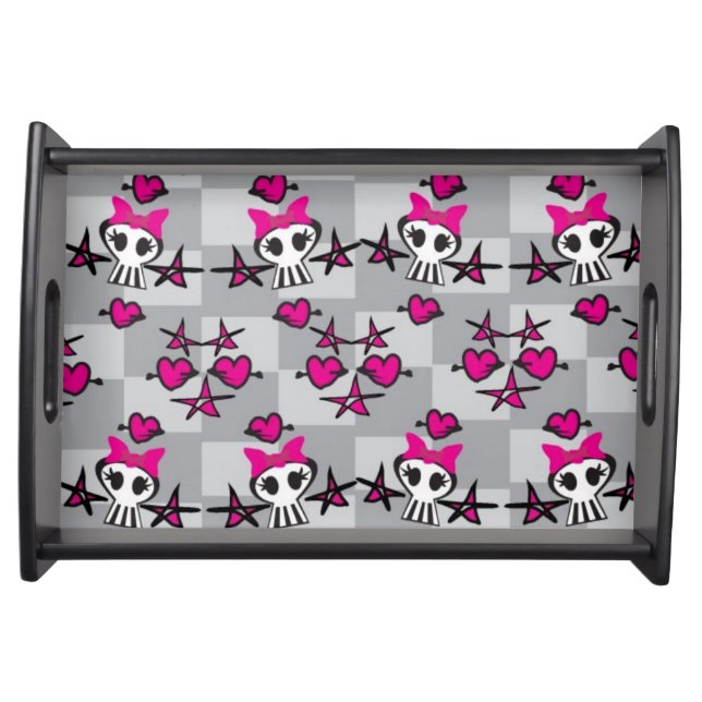 Emo Skulls Pattern Serving Tray (Front)