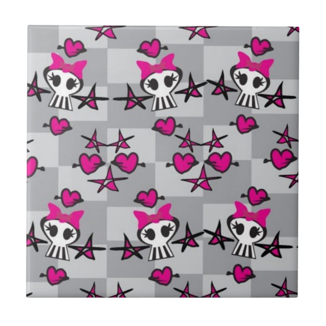 Emo Skulls Pattern Tile (Front)