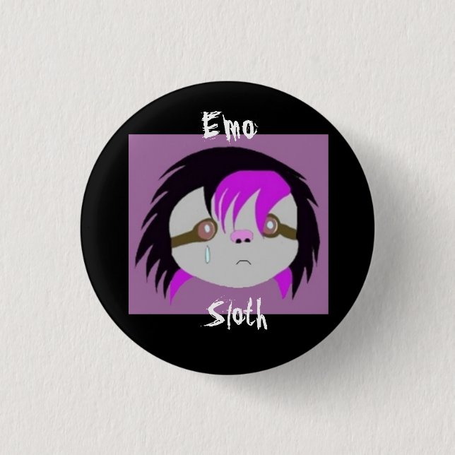 Emo Sloth Button (Front)