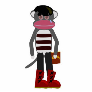 Emo Sock Monkey Cutout Sculpture