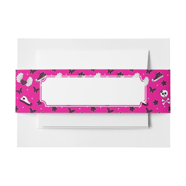 Emo Symbols Invitation Belly Band (Front Example)