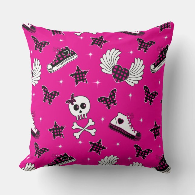 Emo Symbols Throw Pillow (Front)